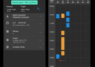 Gestion des interventions sur smartphone